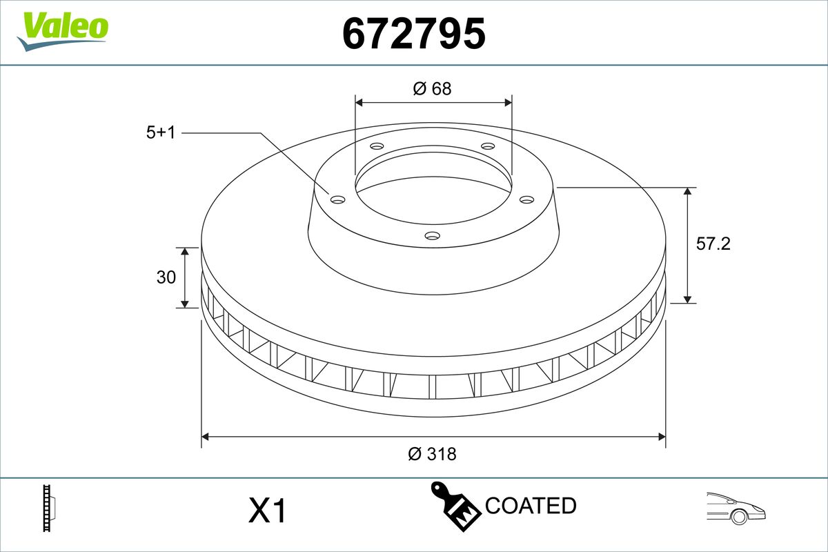 VALEO 672795 Bromsskiva